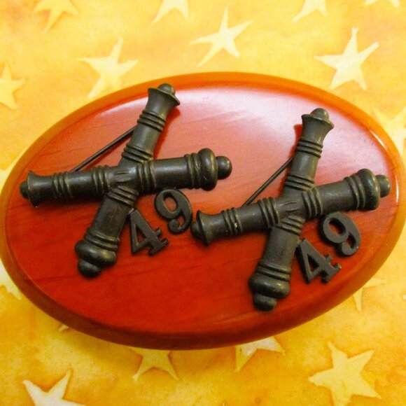 ANTIQUE U.S. Army Coast Artillery Corps Insignia Pin Badges ~ 1901 49th Company - Picture 1 of 14